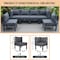 Leisuremod Chelsea 6-Piece Patio Sectional Black Aluminum With Cushions, Black CSBL-6BL - alternate 3