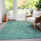 Homeroots 9' X 12' Teal Blue And Charcoal Geometric Washable Indoor Outdoor Area Rug 577605 - alternate 3