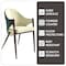 Leisuremod Sante Modern Leather Dining Arm Chair with Iron Legs in Cream/Green, 4PK SC53CRDG4 - alternate 4