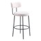 Homeroots Set of Two 29" Ivory And Black Shearling And Steel Low Back Bar Height Bar Chairs 555728 - alternate 2