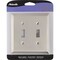 Amerelle 2-Gang Stamped Steel Toggle Switch Wall Plate Brushed Nickel 163TTBN - alternate 2