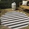 Jonathan Y Aveiro Wide Stripe Black/Cream 8 ft Octagon Indoor/Outdoor Area Rug SMB112B-8TGN - alternate 1