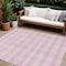 Homeroots 8' X 10' Pink And Gray Plaid Washable Indoor Outdoor Area Rug 595508 - alternate 1