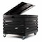 Homeroots 18" Chic Black Crate Rolling File Cabinet Storage Box 471949 - alternate 2