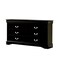 Homeroots 60" Black Solid and Manufactured Wood Six Drawer Double Dresser 490455 - alternate 3