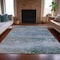 Homeroots 8' X 10' Pewter Navy Blue And Charcoal Abstract Washable Indoor Outdoor Area Rug 630846 - alternate 2