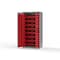 Strong Hold 14 GA Bin Cabinet No Legs - 36 In W. x 72 In. H x 24 In. D - 122 Red Bins 36-BB-240-122R-NL-L - alternate 2