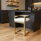 Homeroots 26" Gold and Gray Metal and Velvet Low Back Counter Height Bar Chair 555076 - alternate 3