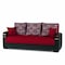 Homeroots 87" Red Polyester Convertible Futon Sleeper Sofa And Toss Pillows With Storage 607144 - alternate 1