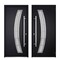 Vdomdoors Steel Door Deux 6500 Black 2 Sidelight Exterior Windows Stainless Inserts Single Modern Painted-W16 DEUX6500EXD-BLK-W16+36+16 x H80-Left-hand Inswing - alternate 2