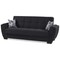 Homeroots 93" Dark Blue Chenille Convertible Futon Sleeper Sofa And Toss Pillows With Storage 607074 - alternate 3