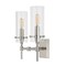 Jonathan Y Cato 13.5" 2-Light Modern Farmhouse Iron/Glass LED Vanity, Nickel/Clear JYL7806B - alternate 4