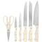 Martha Stewart Everyday Keswick 7 Piece Stainless Steel Cutlery and Wood Block Set in Linen 141046.07 - alternate 2