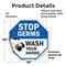 Signmission Stop Germs Wash Your Hands, 10 Inch X 10 Inch, Vinyl Decal OC-D-10-342 - alternate 3