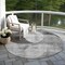 Homeroots 8' Gray And Charcoal Round Geometric Washable Indoor Outdoor Area Rug 604913 - alternate 2