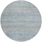 Homeroots 8' Blue And Charcoal Round Striped Washable Indoor Outdoor Area Rug 615658 - alternate 2