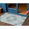 Homeroots 3' X 5' Teal Blue And Ivory Medallion Washable Indoor Outdoor Area Rug 617467 - alternate 1