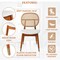 Leisuremod Holbeck Dining Chair with Upholstered Leather Seat and Beech Wood Legs, White HC18W - alternate 3