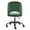 Homeroots Green and Black Steel and Velvet Adjustable Swivel Rolling Conference Office Chair 524008 - alternate 3