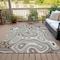 Homeroots 10' X 14' Ivory And Charcoal Geometric Washable Indoor Outdoor Area Rug 631394 - alternate 2