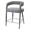 Homeroots 25" Gray Metal and Fabric Low Back Counter Height Bar Chair 558308 - alternate 3