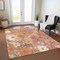 Homeroots 9' X 12' Blush Pink And Orange Floral Washable Indoor Outdoor Area Rug 611190 - alternate 3
