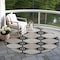 Homeroots 8' Black And Silver Round Floral Washable Indoor Outdoor Area Rug 610741 - alternate 4