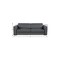 Homeroots 89" Dark Gray Top Grain Leather Reclining Solid Wood Sofa 720402 - alternate 3