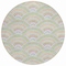 Homeroots 8' Pearl Orange And Purple Round Geometric Washable Indoor Outdoor Area Rug 615226 - alternate 2