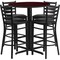 Flash Furniture Round Mahgany Bar Table, X-Base w/Blk Seats, 30", Laminate Top, Wood Grain HDBF1022-GG - alternate 1