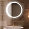 Fab Glass And Mirror LED Round Bathroom Mirror, Wall Mounted Vanity Makeup Mirror with Anti Fog, Dimmable Touch Butt HC28RD - alternate 4
