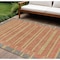Homeroots 8' X 10' Pewter And Gold Striped Washable Indoor Outdoor Area Rug 610501 - alternate 1