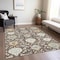 Homeroots 9' X 12' Brown Gray And Ivory Damask Washable Indoor Outdoor Area Rug 599404 - alternate 2