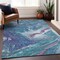 Homeroots 8' X 10' Teal Blue Purple And Pink Abstract Washable Indoor Outdoor Area Rug 602680 - alternate 3