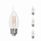 Bulbrite LED Filament, 5 Watt Dimmable CA10 Light Bulb, Clear Glass Finish, E26 Base, 2700K 500 Lumens, 4PK 862082 - alternate 1
