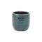 Homeroots Teal Blue Ceramic 17 Ounce Dotted Round Distressed Pot Planter 487458 - alternate 1
