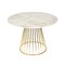 Homeroots 43" White And Gold Rounded Stainless Steel Pedestal Base Dining Table 486031 - alternate 2