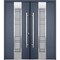 Vdomdoors Steel Double Doors Deux 0757 Gray Graphite Stainless Inserts Single Modern Painted DEUX0757DEXD-GRE-RH-W72 x H80 - alternate 1