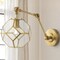 Jonathan Y Honeycomb 7.5" 1-Light Modern Contemporary Arm-Adjustable Iron/Glass LED Sconce, Brass Gold/Clear JYL9926A - alternate 3