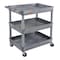 Luxor Utility Cart with Deep Lipped Plastic Shelves, 400 lb Load Capacity, 3 Shelves, 32 in L, 24 in W TC111-G - alternate 3
