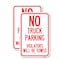 Signmission Parking Restriction Sign No Truck Parking, Violators Wi, 12'' X 18'', Heavy Gauge Aluminum, 2PK A-1218-2PACK-23370 - alternate 1