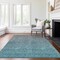 Homeroots 9' X 12' Teal Blue Gray And Charcoal Ombre Washable Indoor Outdoor Area Rug 588580 - alternate 3