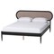 Baxton Studio Shirin Mid-Century Beige Fabric and Black Wood Queen 4-Piece Bedroom Set with Two nightstands 255-14152-14151-14149-14149-ZORO - alternate 3