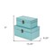 Homeroots Set of Two Teal Blue Wood And Fabric Box With Lid, 2PK 489394 - alternate 2