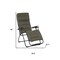 Homeroots 26" Gray Steel Outdoor Zero Gravity Chair with Gray Cushion 320603 - alternate 2
