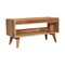 Homeroots 35in Brown Genuine Leather and Solid Wood Upholstered Storage Bench With Cabinet 717481 - alternate 3