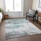 Homeroots 8' X 10' Teal Blue And Gray Abstract Washable Indoor Outdoor Area Rug 617743 - alternate 3