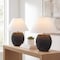 Jonathan Y Effie 18.25" Minimalist Scandinavian Ceramic/Iron Hobnail LED Table Lamp, Matte Black, 2PK JYL5601A-SET2 - alternate 4