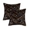 Homeroots Set of Two 18" Chocolate and Gold Chevron Cowhide Throw Pillows with Glitter, 2PK 544585 - alternate 3