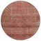 Homeroots 8' Pink And Ivory Round Geometric Washable Indoor Outdoor Area Rug 630509 - alternate 2